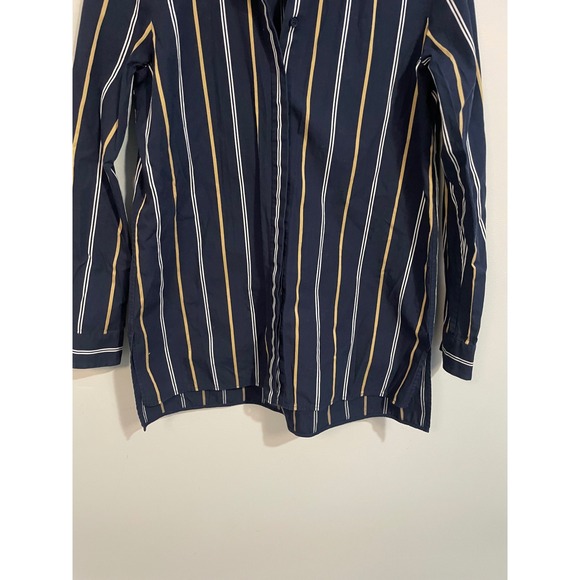 Lafayette 148 Brayden Riverside Stripe Tunic Button Up Shirt Size Small - Picture 3 of 9